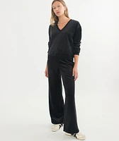 Cord Velour V-Neck Sweatshirt
