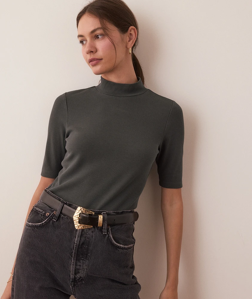 Lexi Rib Mock Neck Top