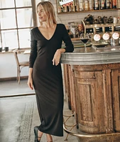 Lexi Rib V-Neck Maxi Dress