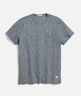 Signature Crew Tee Indigo Space Dye Stripe