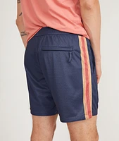 6" Mesh Short Navy Stripe