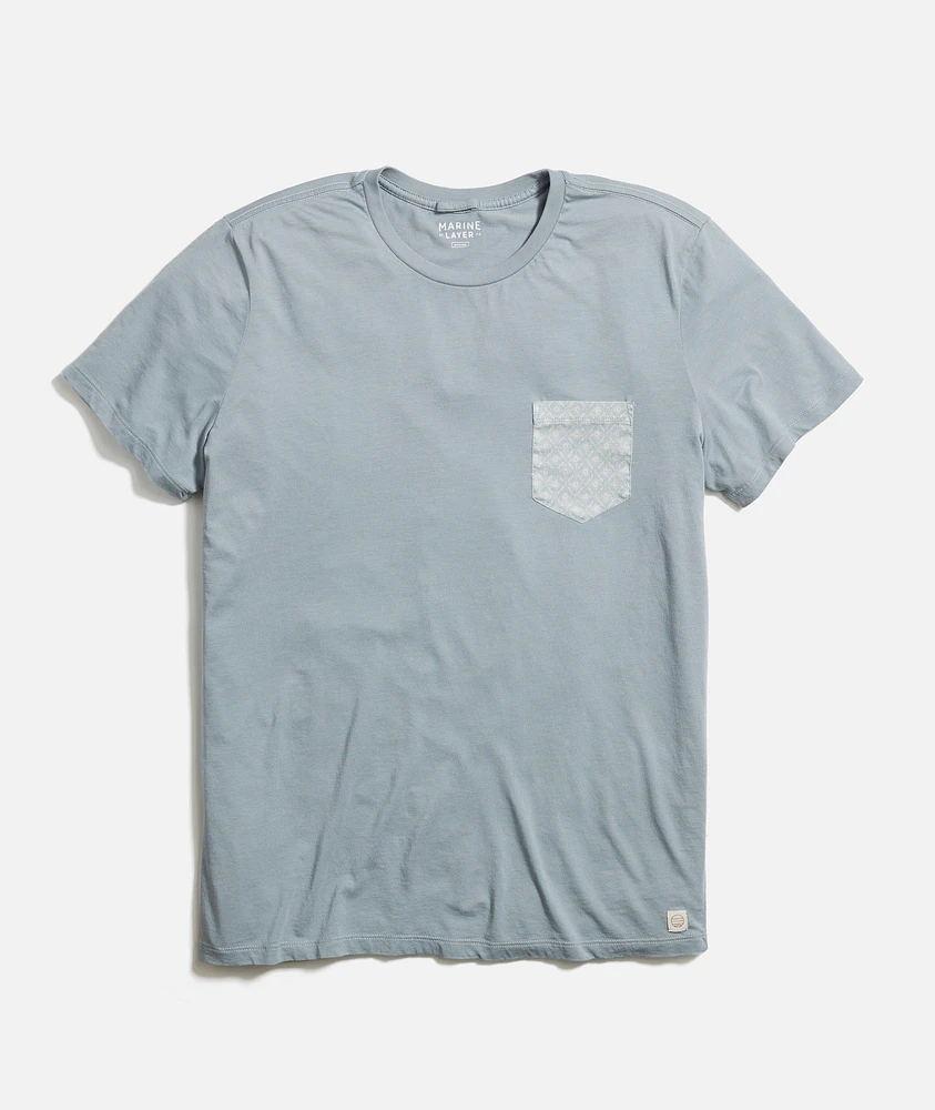 Signature Printed Pocket Tee Slate