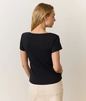 Lexi Rib Sun-In Scoop Tee