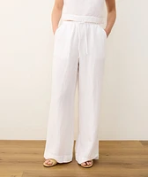 Linen Drawstring Wide Leg Pant