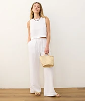 Linen Drawstring Wide Leg Pant