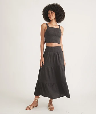 Corinne Double Cloth Maxi Skirt