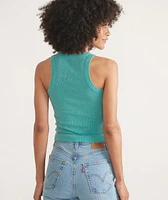 Lexi Rib Sun-In High Neck Crop Tank