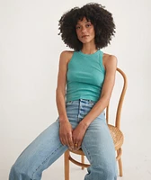 Lexi Rib Sun-In High Neck Crop Tank