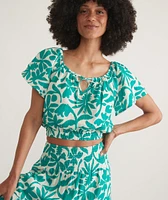 Tiana Double Cloth Cropped Blouse