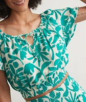 Tiana Double Cloth Cropped Blouse