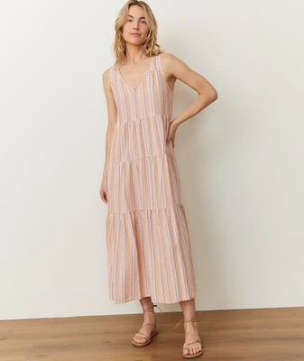 Corinne Seersucker Maxi Dress