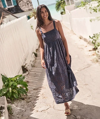 Rosette Eyelet Dress