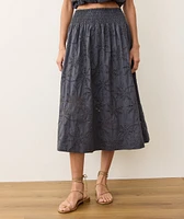 Bea Eyelet Midi Skirt
