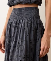 Bea Eyelet Midi Skirt