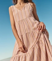 Corinne Seersucker Maxi Dress