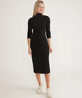 Lexi Rib Turtleneck Midi Dress