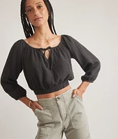 Tiana Double Cloth Cropped Blouse