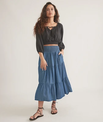 Corinne Chambray Maxi Skirt