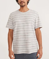 Logan Textured Tee Blue Multi Stripe