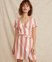 Frances Wrap Dress Poppy Red/White Stripe