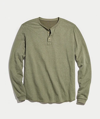 Double Knit Henley Admiral Green