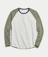 Double Knit Baseball Raglan Cream & Admiral Green