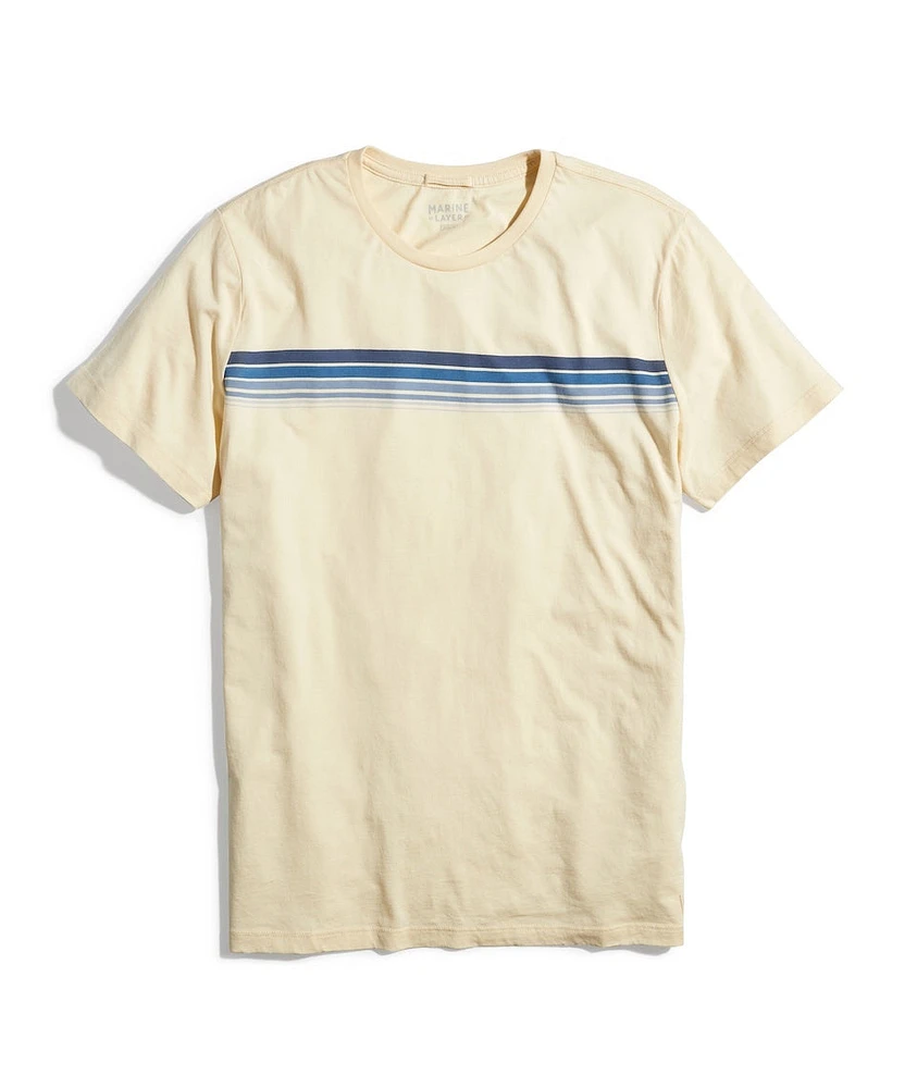 Signature Crew Graphic Tee Antique White Chest Stripe