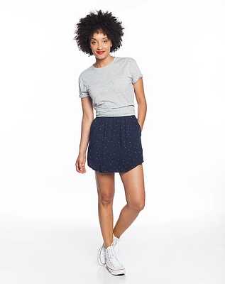 Rayon Dot Skirt - Mood Indigo