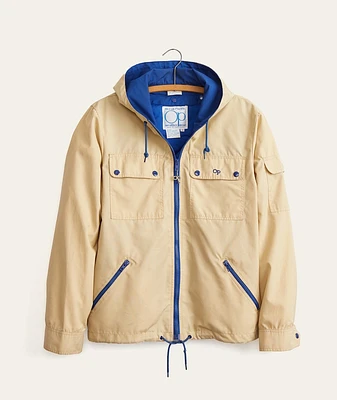 OP Zip Front Cotton Windbreaker in Khaki