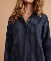 Angie Relaxed Shirt Black/Blue Stripe