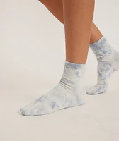 Ankle Sock in Blue Tie Dye