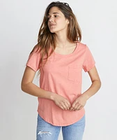 Boyfriend Pocket Tee Coral