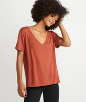 Boyfriend V-Neck Brick Red