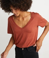 Boyfriend V-Neck Brick Red