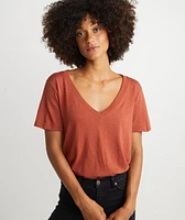 Boyfriend V-Neck Brick Red