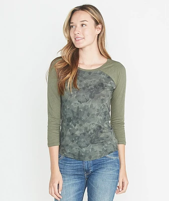Baseball Raglan Floral Camo