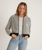 Birdseye Bomber Black/White Contrast