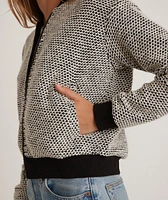 Birdseye Bomber Black/White Contrast