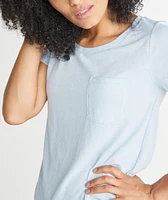 Boyfriend Pocket Tee Carolina Blue
