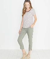 Boyfriend Pocket Tee Merlot Stripe