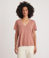 Boyfriend V-Neck Tee Bombay Brown