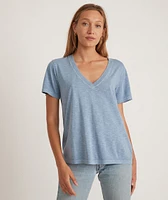 Boyfriend V-Neck Tee Coronet Blue