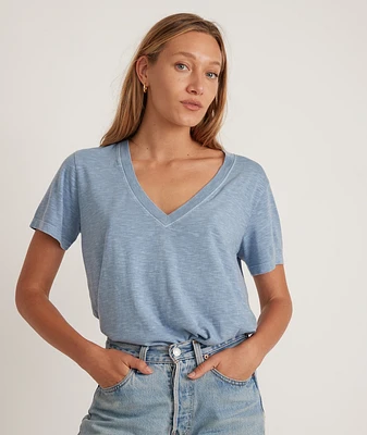Boyfriend V-Neck Tee Coronet Blue