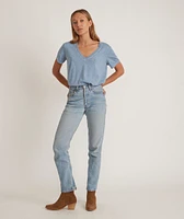 Boyfriend V-Neck Tee Coronet Blue