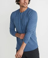 Double Knit Henley Faded Lagoon