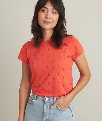 Classic Crew Tee All Over Lightning Bolt Print