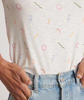 Classic Crew Tee Multi Noodle Print