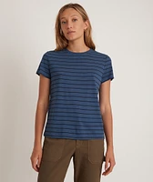 Classic Crew Tee Navy and Black Stripe