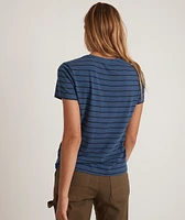 Classic Crew Tee Navy and Black Stripe