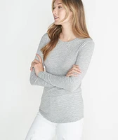 Clover Saddle Longsleeve Grey/White Stripe